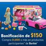 Promo Walmart $150 de bonificación en juguetes y productos Barbie