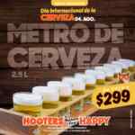 Promoción Hooters Día de la Cerveza: Metro de cerveza a $299