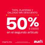 En Martí 2do a mitad de precio en tenis, playeras y tops sin descuento