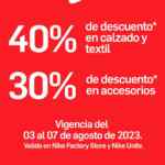 Rebajas de Verano Nike Factory Store: hasta 40% de descuento del 3 al 7 de agosto