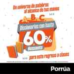 Hasta 60% de descuento en diccionarios en Librería Porrúa