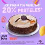 Promoción El Globo Día del Abuelo: 20% de descuento en pasteles en Rappi y Uber Eats