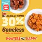En Hooters 30% de descuento en boneless todos los martes