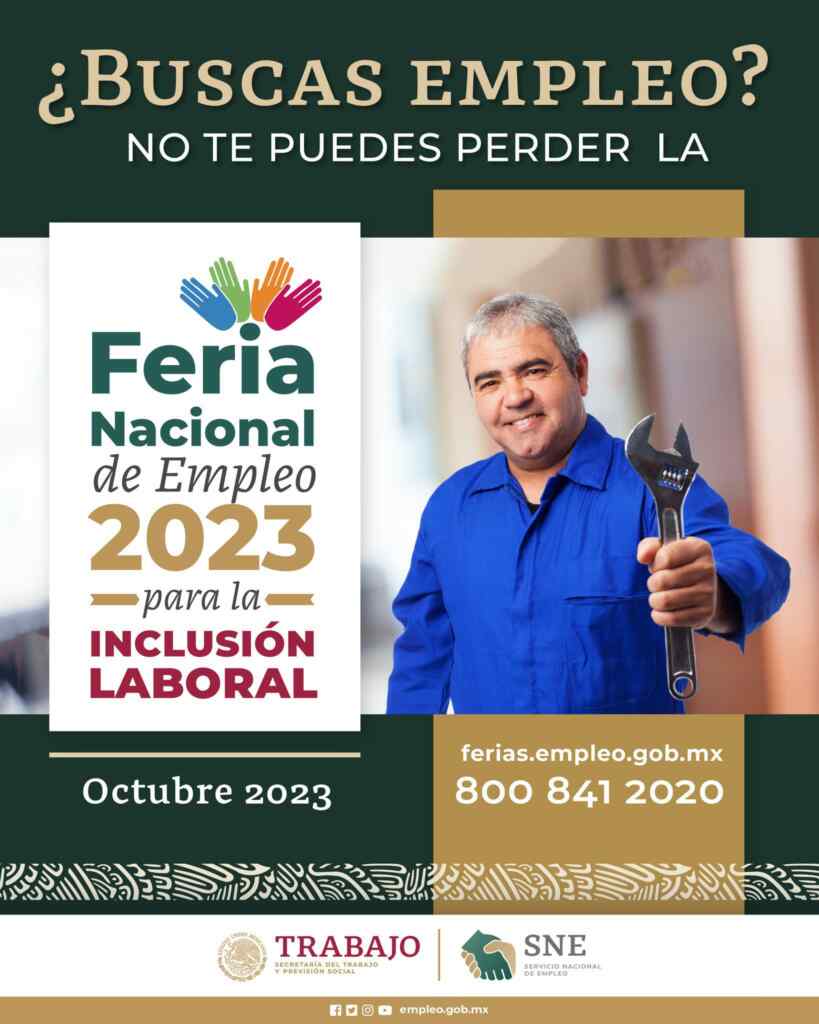 Feria Nacional de Empleo 2023 en toda la república mexicana a partir ...