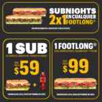 Cupones Subway Subtiembre: 2x1 en footlongs en la noche, combo sub por $59 y más en subtiembre.com.mx
