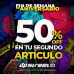 Fin de semana de Aniversario Dpstreet: 2do a mitad de precio en artículos participantes