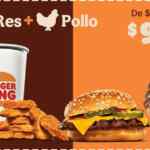 Cupón Burger King: hamburguesa con queso + 10 nuggets + refresco + cono por $99