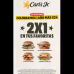 En Carls Jr 2x1 en hamburguesas favoritas sólo hasta hoy en ciudades participantes
