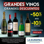 Cupón la Europea: del 10% al 50% de descuento en grandes vinos