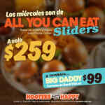 En Hooters Miércoles de todos los sliders que quieras por $259
