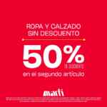 En Martí 2do a mitad de precio en productos de correr, fitness, sportswear y calzado infantil
