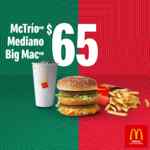 Cupón Mcdonald's McTrío mediano Big Mac por $65 válido al 31 de octubre