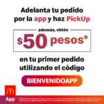 Cupón McDonald's $50 de descuento en tu primer pedido en la app
