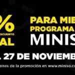 Ofertas Black Days Miniso: 25% de descuento en todo, 3x2 en productos, cupón de $100 para siguiente compra y más
