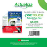 Promo One Touch: medidor de glucosa Gratis en la compra de 1 caja de tiras reactivas