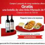 Compra una cena navideña en Soriana y llévate GRATIS una botella de vino tinto