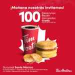 Promoción Tim Hortons Santa Mónica: desayuno GRATIS para los 100 primeros por inauguración