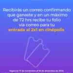 2x1 en Cinépolis cortesía de Vips y WOW+
