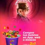 2x1 en vaso de dulces si compras boletos para ver Wonka en Cinépolis