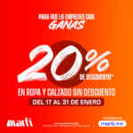 Venta Especial Martí: 20% de descuento en ropa y calzado sin descuento