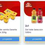 Cupones Oxxo de 2x1 en Flan Danette y en jugo del Valle 500ml