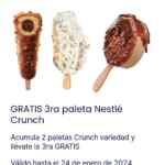Promo Oxxo sellos Spin Premia: 3x2 en paletas Nestlé Crunch