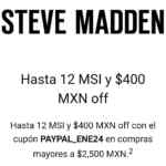 Rebajas Steve Madden: cupones de descuento con Paypal o Mercado Pago
