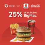 25% de descuento en McTrio BigMac al pedir por DiDi Food
