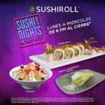Sushi Roll Sushi Nights 2024: 2x1 en barra de sushi de lunes a miércoles a partir de las 6:00 PM