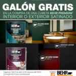 Galón de pintura gratis en la compra de cubeta de pintura Behr Premium