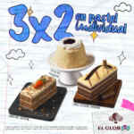 3x2 en pasteles individuales en El Globo en abril