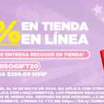 Cupón Miniso 20% de descuento en tienda en línea si recoges en tienda física