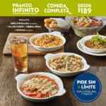 Pranzo infinito Olive Garden 2024: Plato fuerte + sopa o ensalada sin límite + bebida refill + panolis por $189