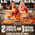 En Twin Peaks compra 2 cervezas y llévate 1 entrada Gratis