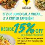 En California Pizza Kitchen llévate un 15% de descuento si votas el 2 de junio