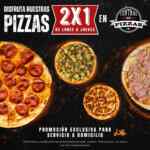 2x1 en pizzas de lunes a jueves en Central de Pizzas