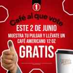 Café americano GRATIS en One si vas a votar el 2 de junio