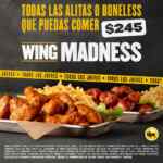 Promoción Wing Madness: todas las alitas o boneless que puedas comer los jueves en Buffalo Wild Wings