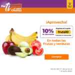 Cupón Chedraui del 10% de descuento en frutas y verduras en la tienda en línea este fin de semana