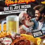 En Chili's cerveza de cortesía para papás este domingo en la compra de ribs o burgers (en sucursales participantes)