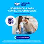 Cupón Mercado Pago de hasta 15% de descuento en tiendas participantes
