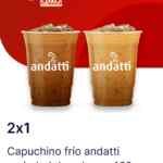 Cupón Oxxo 2x1 en café capuchino frío Andatti
