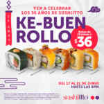 Sushi Itto 36 Aniversario: rollos de sushi por solo $36