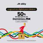 Cupón Akky de 50% de descuento en dominios mx