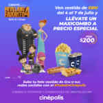 En Cinépolis llévate un Maxicombo a precio especial si vas vestido de Gru