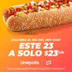 Promoción Día del Hot Dog Cinépolis: Hot Dogs a $23 hoy 23 de julio
