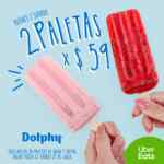En Helados Dolphy 2 paletas por $59 hoy y mañana al pedir por Uber Eats