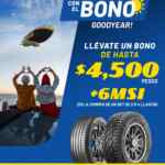 Promo Vacaciones de Verano Goodyear: bono Gratis de hasta $4,500 en la compra de 2 a 4 llantas