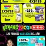 Folleto HEB Verano Loco: 12-pack de cerveza GRATIS comprando $249 en botanas participantes y más