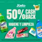 50% de cashback en productos de limpieza e higiene en super en línea Jüsto